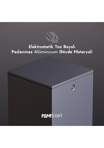 FoneLight AKA Set Üstü 35 cm LED Bahçe Yol Aydınlatması Antrasit Alüminyum IP65 Peyzaj Aydınlatma Armatürü 3000K