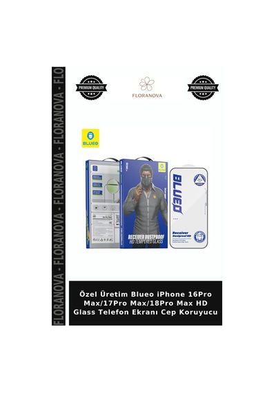 Özel Üretim Blueo İphone 16pro Max/17pro Max/18pro Max Hd Glass Telefon Ekranı Cep Koruyucu