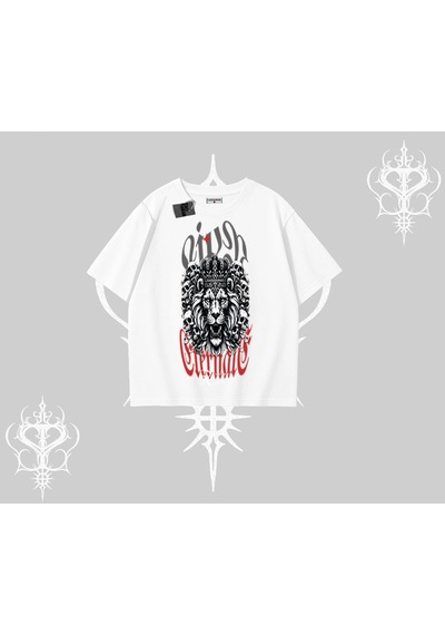 Tarzsokak Oversize Tshirt Crowned Lion Rock Authority Myth Beyaz