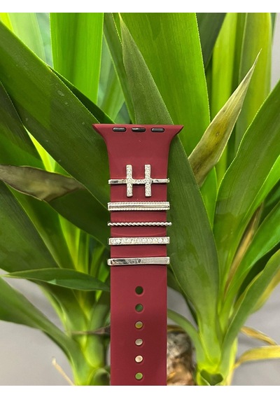 Apple Uyumlu Watch    Kordon Aksesuarı Charm Set H Harfi