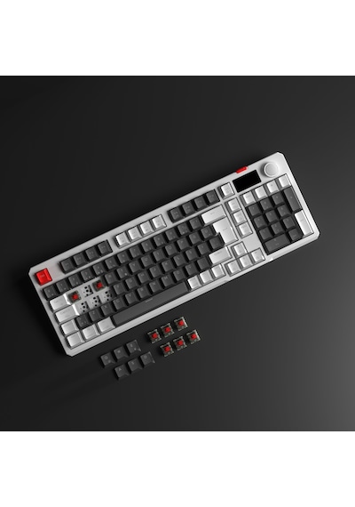 Loyal Pro Gri/beyaz 3 Bt + 2.4 Ips Ekranlı Red Switch Rgb Mekanik Kablosuz Klavye