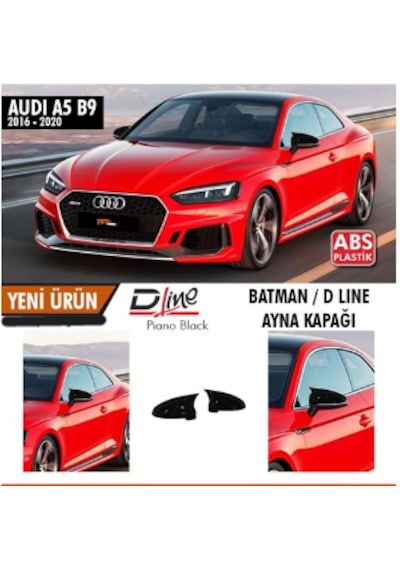 Audi A5 B9 Yarasa Batman Ayna Kapağı Parlak Siyah Plastik 2016-2020