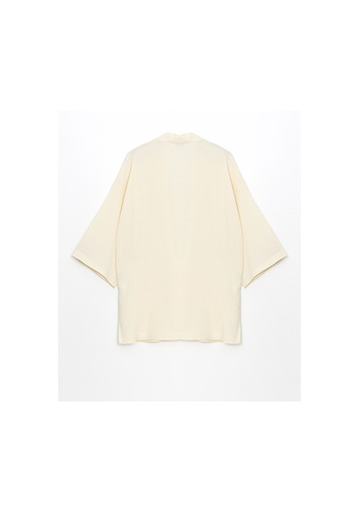 Lcw Vision Bej Şal Yaka Oversize Kadın Kimono