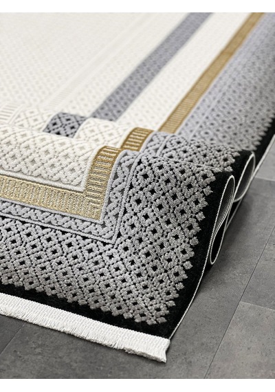 Woolen Halı Pera Akrilik Halı 4501 Grı Renkli