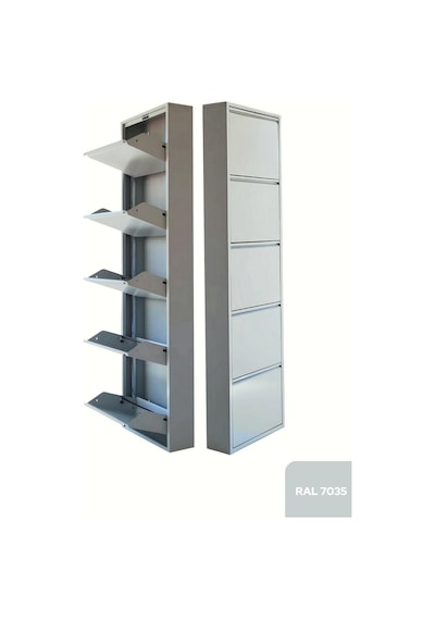 5'li Metal Ayakkabılık - Gri