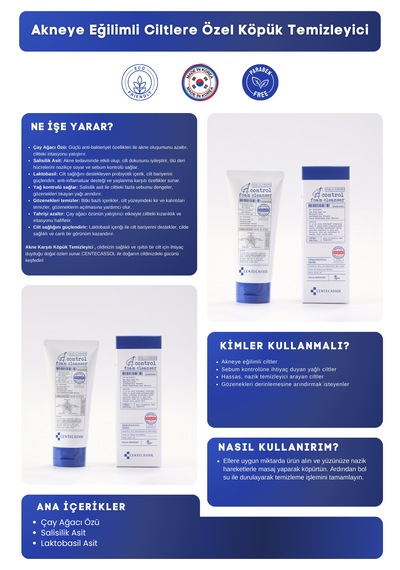 Centecassol Çay Ağacı Yaprağı Özü ve Salisilik Asit İçerikli Yüz Temizleme Jeli 120 ML