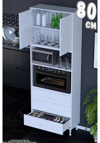 Defne 80 Cm Fırın Uyumlu 3 Çekmeceli Çok Amaçlı Mutfak Kiler Banyo Organizer Çocuk Odası Dolabı Beyaz Defne 80 Cm Fırın Uyumlu 3 Çekmeceli Çok Amaçlı Mutfak Kiler Banyo Organizer Çocuk Odası Dolabı Beyaz