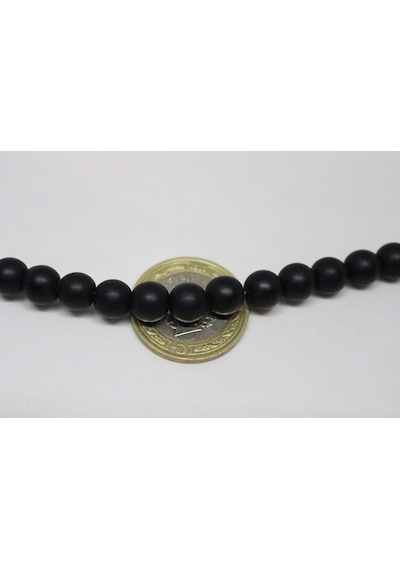 Onix (Oniks) Taşı Mat YARIM Dizi 8mm (18cm uzunluğundadır)