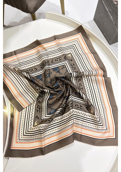 Cardion Lunira Silk Twil İpek Eşarp Sunny Haki Yeşil