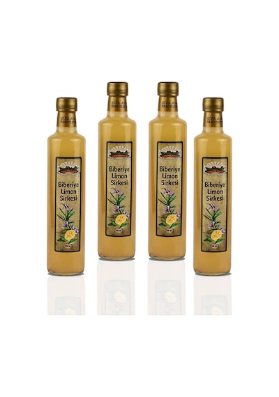Fermente Biberiye Limon Sirkesi 500 Ml X4 4'lü Paket