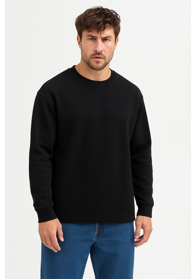 Vatan Tekstil 3 İplik İçi Polarlı Tam Kışlık Hafif Dar Kalıp Bisiklet Yaka Erkek Sweatshirt Siyah Vatan Tekstil 3 İplik İçi Polarlı Tam Kışlık Hafif Dar Kalıp Bisiklet Yaka Erkek Sweatshirt Siyah