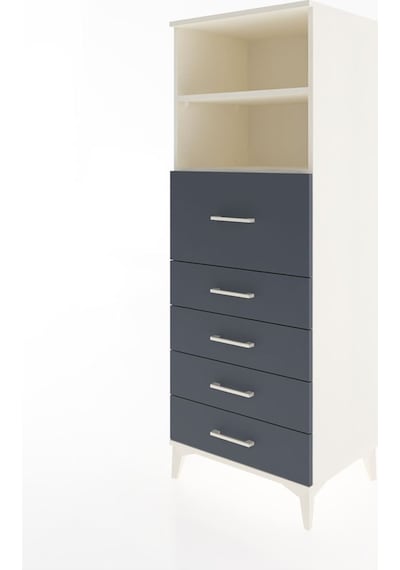 Hyperion Dolap 2 Raflı 5 Çekmeceli 60x44x163 Aytaşı-antrasit Aytaşı