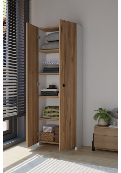Alpaevmobilya 150 Cm 2 Kapaklı 5 Raflı Geniş Çok Amaçlı Yatak Odası Kıyafet Dolabı Düzenleyici Ve Organizer Atlantik Çam - Beyaz Alpaevmobilya 150 Cm 2 Kapaklı 5 Raflı Geniş Çok Amaçlı Yatak Odası Kıyafet Dolabı Düzenleyici Ve Organizer Atlantik Çam - Beyaz