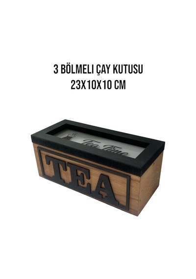 Üç Bölmeli Ahşap Çay Kutusu. Mutfağınız İçin Şık Bir Tasarım.