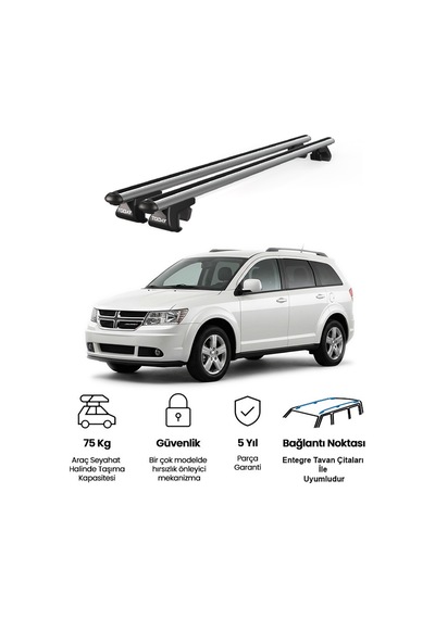 Venüs Dodge Journey 2008-2011 Uyumlu Gri Ara Atkı Port Bagaj Tavan Barı