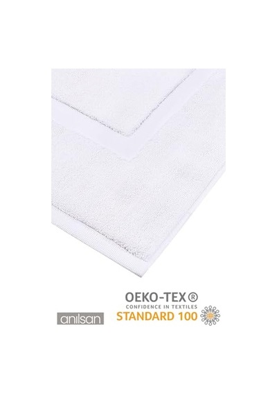 2'li Beyaz Ayak Havlusu - 50x70 Cm, 245 Gr,%100 Pamuk, Spa Ve Otel Banyo Paspası, Günlük Kullanıma Uygun Açık Gri