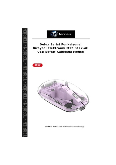 Delux Serisi Fonksiyonel Bireysel Elektronik M12 Bt+2.4g Usb Şeffaf Kablosuz Mouse