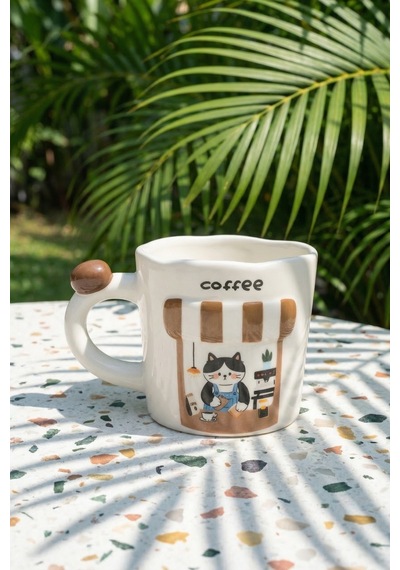 Coffee Shop Porselen Kupa - 425 Ml Çok Renkli