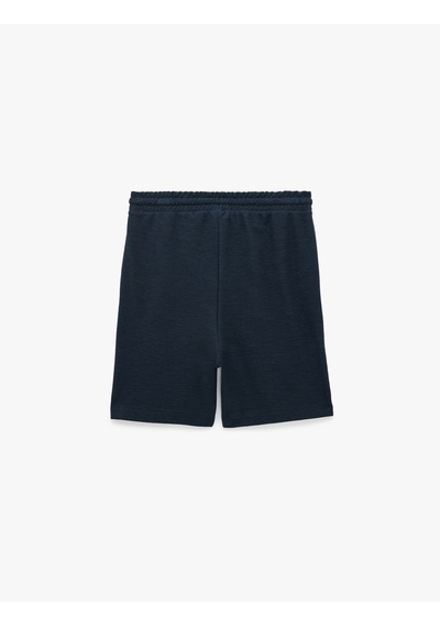 Koton Regular Fit Cepli Bermuda Beli Bağcıklı Şort Lacivert 6sam40068mk