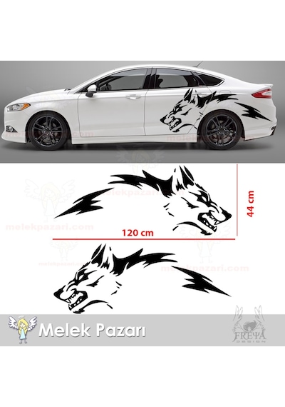 Kurt Yan Gövde Oto Sticker. Kurt Çamurluk Üstü Araba Sticker