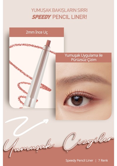 Suya Dayanıklı Kolay Kullanım Sunan Göz Kalemi Peripera Speedy Pencil Liner 5 Under Rosy