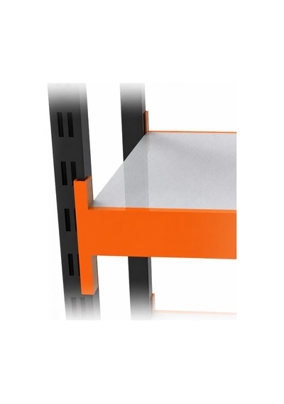 3 Katlı Tekli Midi Rack - Ekonomik Depo, Arşiv, Kiler Rafı Siyah-turuncu-35x120 Cm-150 Cm Çok Renkli