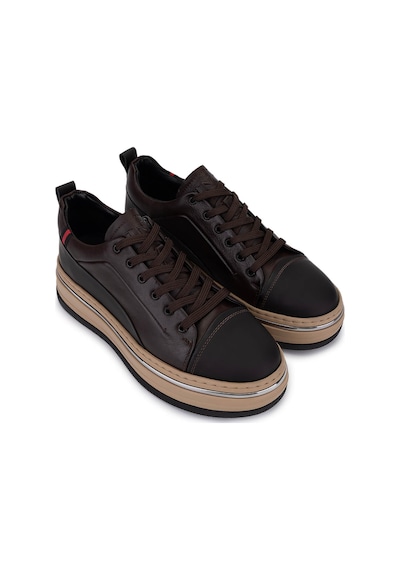 Tamer Tanca Erkek Hakiki Deri Sneakers & Spor Ayakkabı 381 21624 Erk Ayk Y25 Kahve Kmbn Kahve