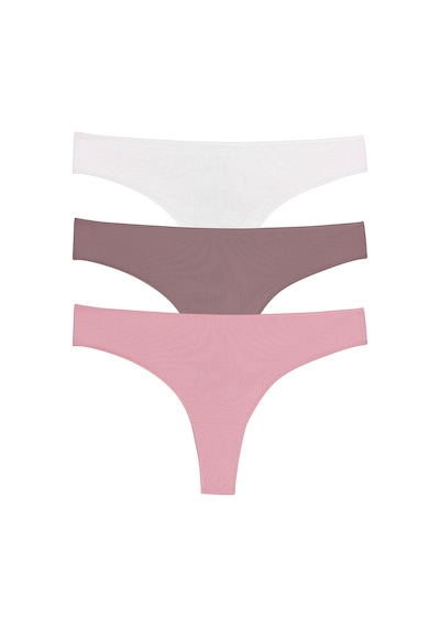Suwen 3lü Koton Brazilian String Külot St004060240 Ekru - Vizon - Pembe