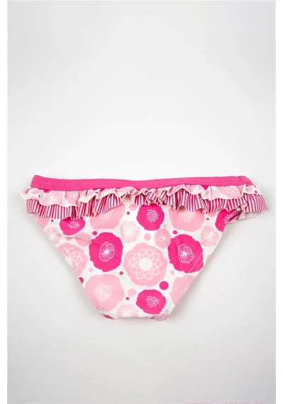 Adisia Kız Bebek Pembe Fırfırlı Pembe Çiçekli Bikini Altı Pembe