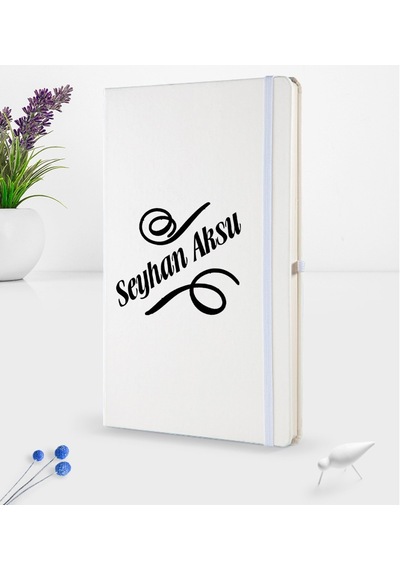 Kişiye Özel İsimli Beyaz Termo Deri Defter 16X24Cm Model 5
