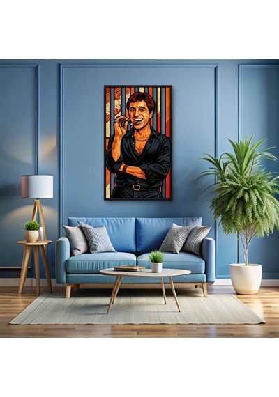 Gülümseyen Gangster Portresi - Metal Tablo - Dec0300 56 X 95 Cm Çok Renkli