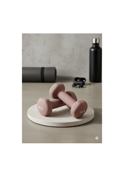 Vinly Neoprene Kaplamalı Döküm Demir Dambıl Estetik Soft Pilates Fitness Ağırlığı 2 Adet X 1 Kg