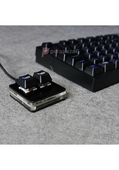 2 Tuşlu Mini Mekanik Makro Klavye Programlanabilir Kopyala Yapıştır Kısayol Klavyesi Type-c Kablolu Oyun Tasarım Ofis