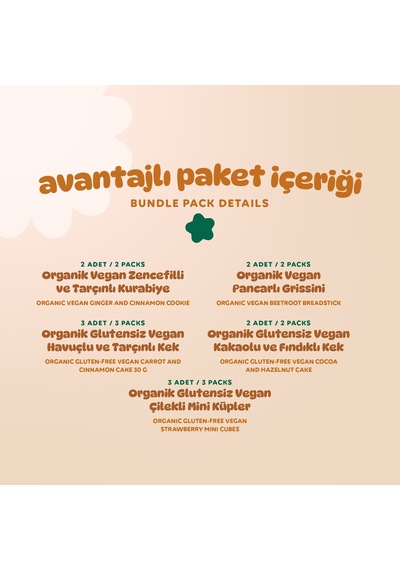 Organik Tatlı & Tuzlu Aile Boy Atıştırmalık Paketi - 12 Adet 5 Çeşit 460 G