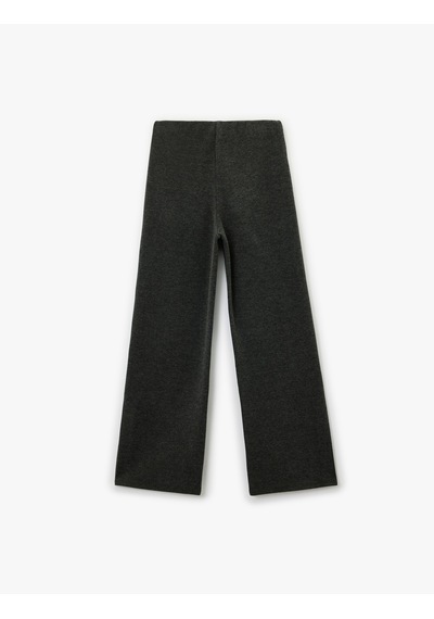 Koton Standart Bel Düz Bol Paça Pantolon Antrasit 6wak40059ek Antrasit