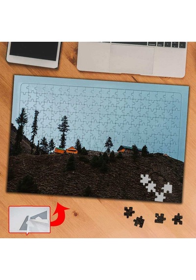 Dağın Tepesindeki Taş Evler 240 Parça Puzzle Yapboz Tablo-s456