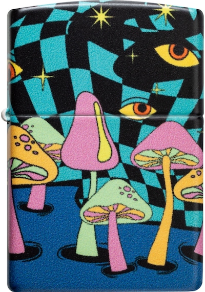 Zippo Glow In The Dark Matte Mushrooms Dizayn Çakmak Çok Renkli