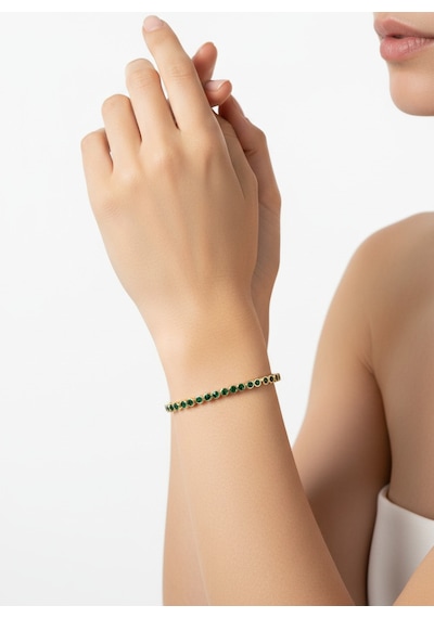 Valmont Accessories Kadın Gold Renk Fuşya Taşlı Su Yolu Bileklik Pembe