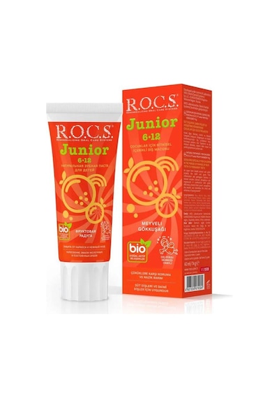 Rocs Junior Diş Macunu Gökkuşağı 6-12 Yaş 60 Ml
