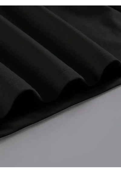 Kadın Brooklyn Baskılı Tişört Kısa Kol Bisiklet Yaka Oversize T-shirt - Siyah