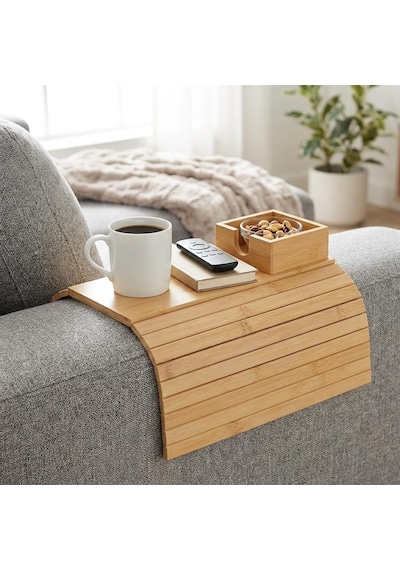 Deconox Bambu Koltuk Kenarı Tepsisi Ve Organizer - Katlanabilir Bölmeli Ahşap Kanepe Yanı Sehpa, Bardaklık Ve Kuman Diğer Deconox Bambu Koltuk Kenarı Tepsisi Ve Organizer - Katlanabilir Bölmeli Ahşap Kanepe Yanı Sehpa, Bardaklık Ve Kuman Diğer