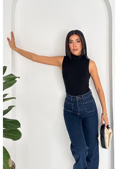 Noa & Noa Kadın Kolsuz Boğazlı Basic Body Sleek Core SIYAH Noa & Noa Kadın Kolsuz Boğazlı Basic Body Sleek Core SIYAH