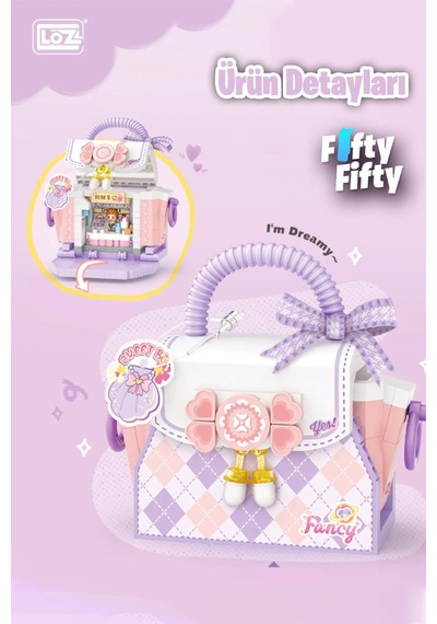 Loz Micro Block Sweet Bag Serisi Mor Çanta 350 Parça Oyuncak Yapım Seti Fflz-8846