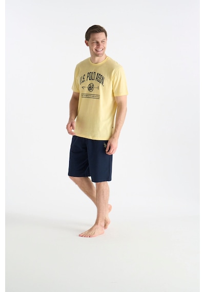 U.S. Polo Assn. Lisanslı Erkek Sarı Şort Takım 19018