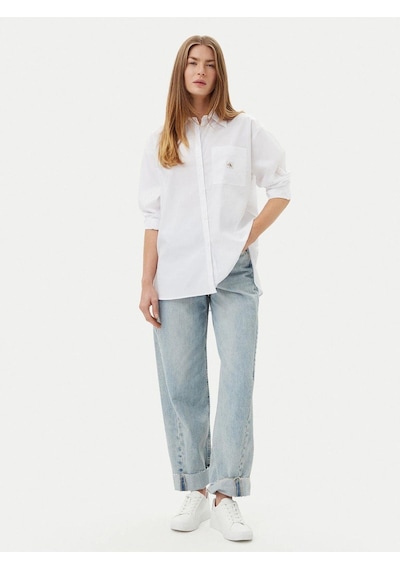 Calvin Klein Kadın Rahat Kalıp Cep Detaylı Pamuklu Uzun Kollu Beyaz Gömlek Lv047c143g-yaa-8524 Beyaz Calvin Klein Kadın Rahat Kalıp Cep Detaylı Pamuklu Uzun Kollu Beyaz Gömlek Lv047c143g-yaa-8524 Beyaz