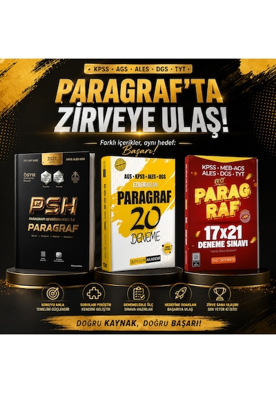 Paragrafı Sevdiren Hoca Tyt Ayt Msü Kpss Ales Dgs Paragraf Soru Bankası & Paragraf Deneme Seti