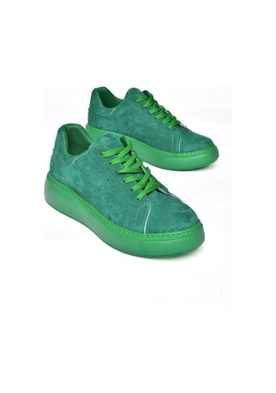 Fox Shoes P602045002 Yeşil Süet Kadın Spor Ayakkabı Sneakers Yeşil-süet