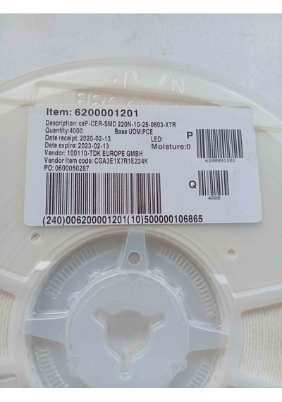 220nf 25v 603 Tdk Smd Seramik 100 Adet