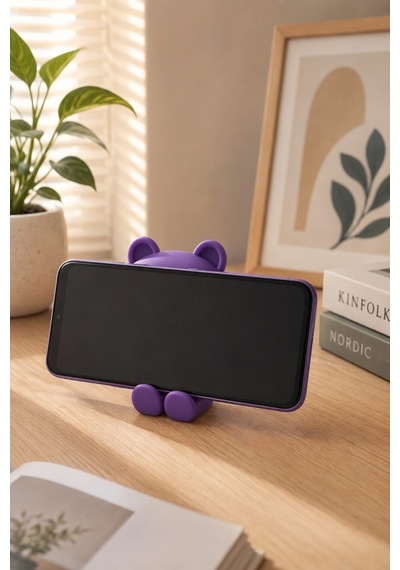 Ayıcık Figürlü Mortelefon Tutucu Stand Masaüstü Dekoratif Telefon Desteği Sevimli