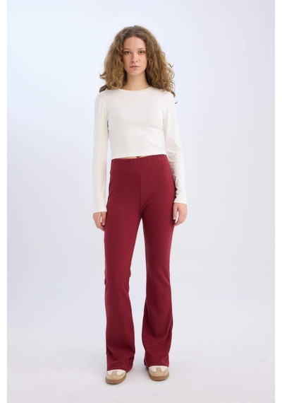 DeFacto Wide Leg Geniş Paça Esnek Belli Uzun Boy Pantolon E4387AX24WNBR248 Bordo